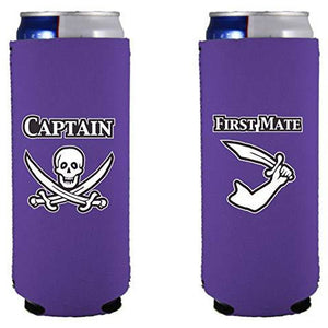 Captain and First Mate Slim 12 oz Can Coolie Set