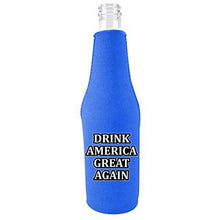 Load image into Gallery viewer, Drink America Great Again Zipper Beer Bottle Coolie

