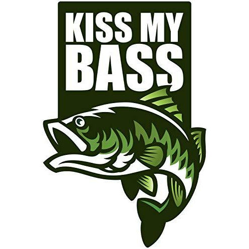 Kiss My Bass Vinyl Sticker 5 Inch, Indoor/Outdoor