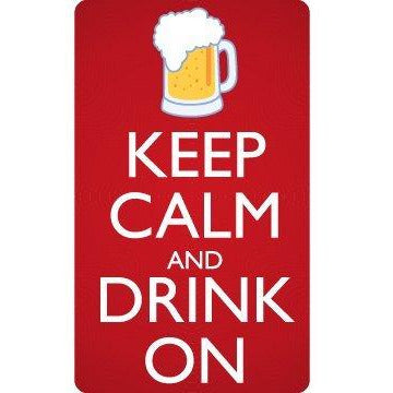 vinyl sticker with keep calm and drink on design