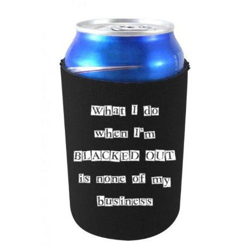 can koozie with blacked out design