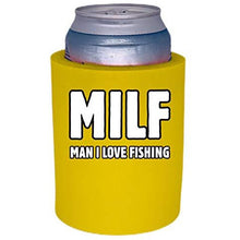Load image into Gallery viewer, MILF Man I Love Fishing Thick Foam&quot;Old School&quot; Can Coolie
