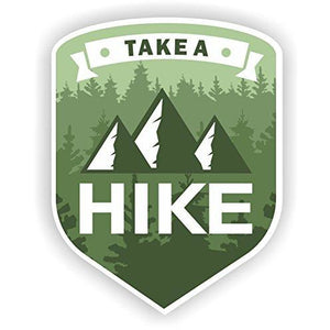 vinyl sticker with take a hike design
