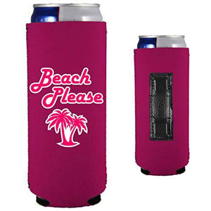 Beach Please Magnetic Slim Can Coolie