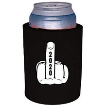 Load image into Gallery viewer, black thick foam old school can koozie with 2020 middle finger design
