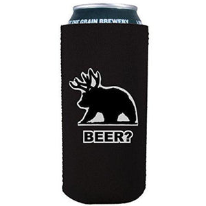 16oz can koozie with beer bear funny design