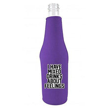 Load image into Gallery viewer, I Have Mixed Drinks About Feelings Beer Bottle Coolie

