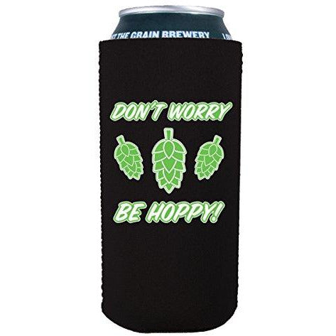 16 oz can with dont worry be hoppy design