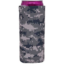 Load image into Gallery viewer, slim can koozie with digital camo design
