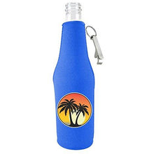 Load image into Gallery viewer, Palm Tree Sunset Bottle Coolie With Opener
