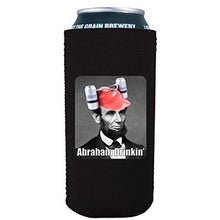 Load image into Gallery viewer, 16oz can koozie with abraham drinkin funny design
