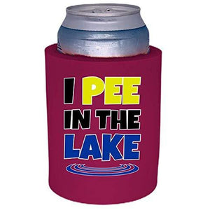 I Pee In The Lake Thick Foam "Old School" Can Coolie