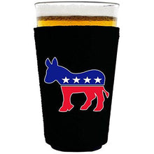 Load image into Gallery viewer, Democratic Party Donkey Logo Pint Glass Coolie
