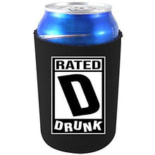Load image into Gallery viewer, can koozie with rated d for drunk design
