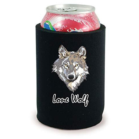 full bottom can koozie with lone wolf design