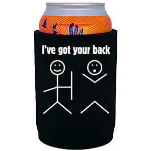 12 oz full bottom can koozie with ive got your back design 