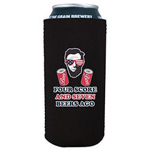 Load image into Gallery viewer, 16 oz can koozie with four score design
