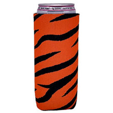 Load image into Gallery viewer, slim can koozie with tiger stripe pattern design
