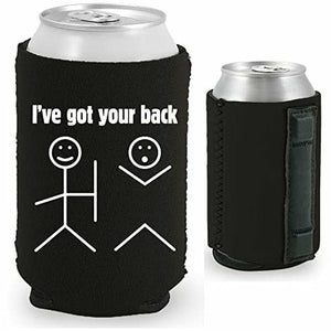 12 oz magnetic can koozie with ive got your back design 