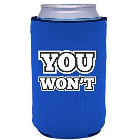 royal blue can koozie with 