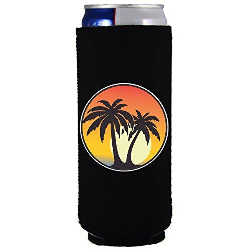 Palm Tree Sunset Slim Can Coolie