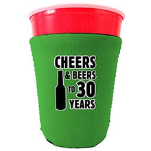 Load image into Gallery viewer, Cheers &amp; Beers to 30 Years Party Cup Coolie
