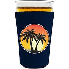Load image into Gallery viewer, Palm Tree Sunset Pint Glass Coolie
