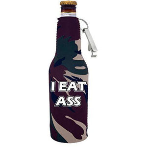 I Eat Ass Beer Bottle Coolie With Opener
