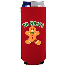 Load image into Gallery viewer, slim can koozie with oh snap design
