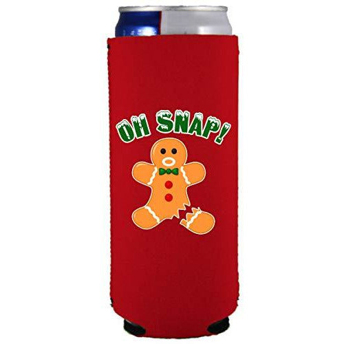 slim can koozie with oh snap design