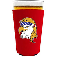Load image into Gallery viewer, Bald Eagle Mullet Neoprene Pint Glass Coolie
