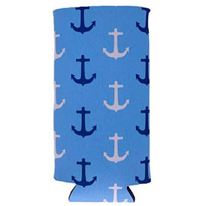 Anchor Pattern Slim 12oz Can Coolie
