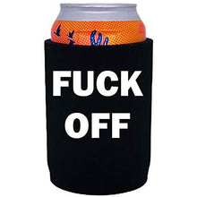 Load image into Gallery viewer, full bottom can koozie design with fuck off design

