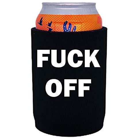 full bottom can koozie design with fuck off design