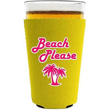 Load image into Gallery viewer, Beach Please Pint Glass Coolie
