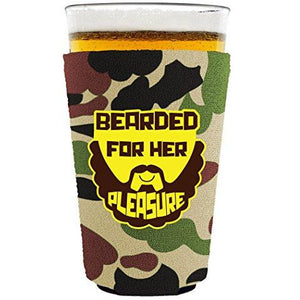 Bearded For Her Pleasure Pint Glass Coolie