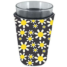 Load image into Gallery viewer, pint glass koozie with daisy flowers pattern design
