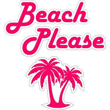 Load image into Gallery viewer, vinyl sticker with beach please design
