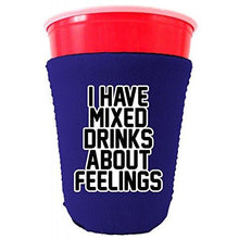 Load image into Gallery viewer, I Have Mixed Drinks About Feelings Party Cup Coolie
