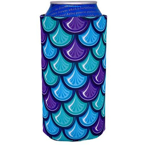 16 oz can koozie with fish scale design