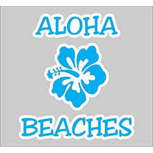 Load image into Gallery viewer, vinyl sticker with aloha beaches design
