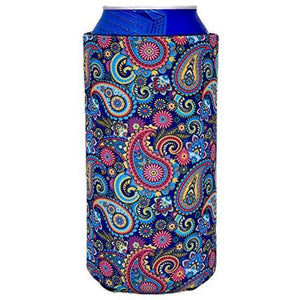 16 oz can koozie with paisley design