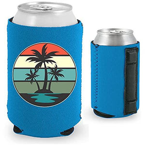 Retro Palm Trees Magnetic Can Coolie