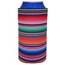 Load image into Gallery viewer, 16 oz can koozie with serape stripe pattern design
