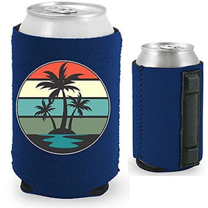 Retro Palm Trees Magnetic Can Coolie