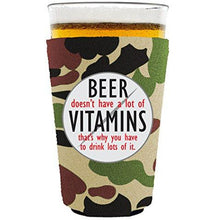 Load image into Gallery viewer, Beer Doesn&#39;t Have A Lot of Vitamins Pint Glass Koozie
