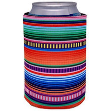 Load image into Gallery viewer, can koozie with serape design
