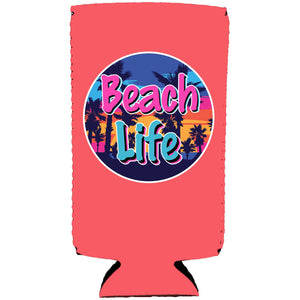 Beach Life Slim 12 oz Can Coolie