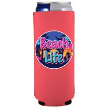 Load image into Gallery viewer, Beach Life Slim 12 oz Can Coolie
