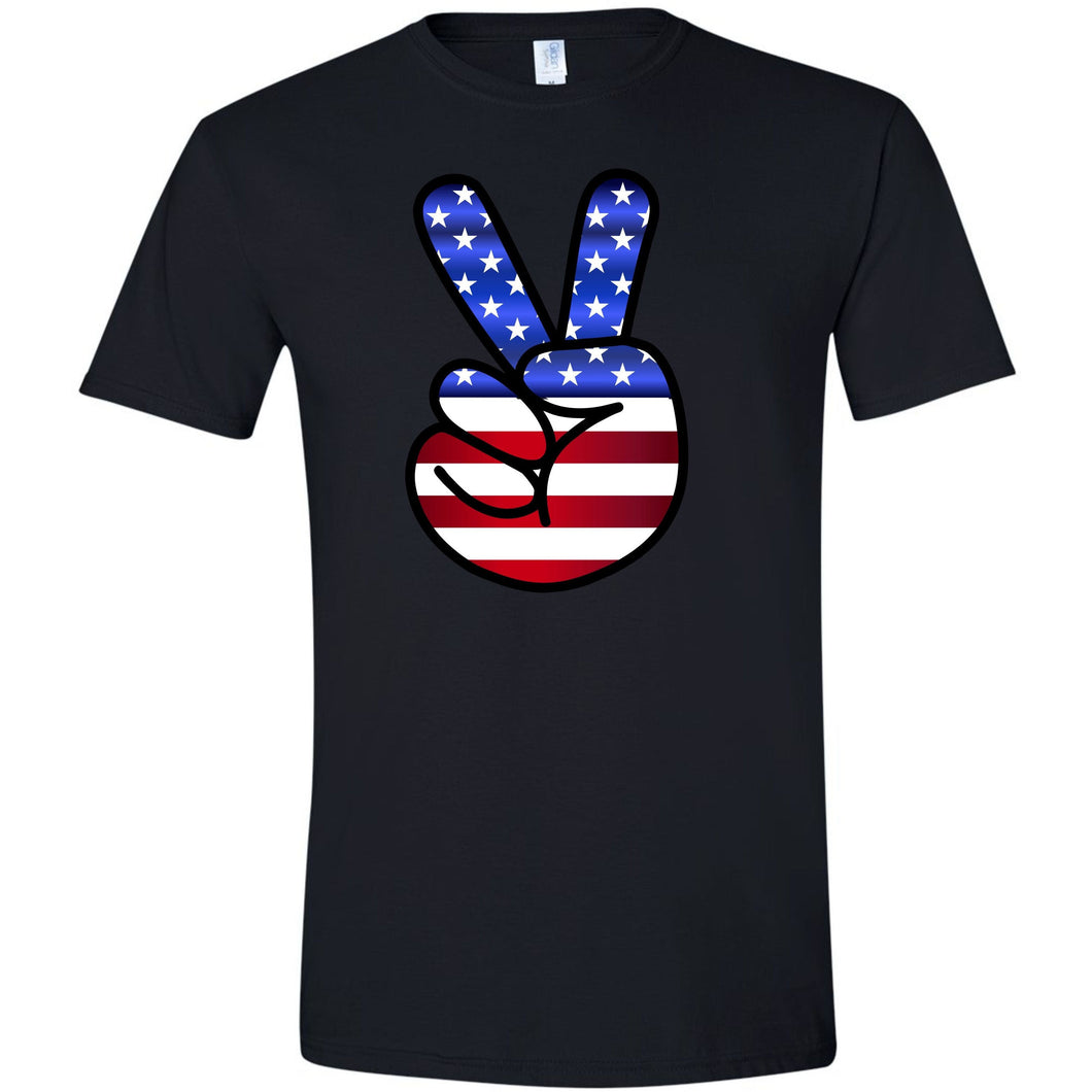 American Flag Peace Sign T Shirt